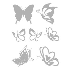 Reflecterende opstrijkbare vlinders - set 7 stuks