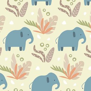 Kunstleer met print olifanten 700gr
