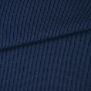 Tricot / Jersey kledingstof geribd OSKAR donkerblauw