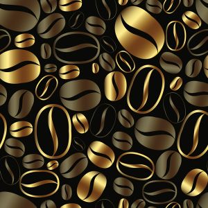 Waterafstotend polyester TD/NS bedrukt gouden koffiebonen