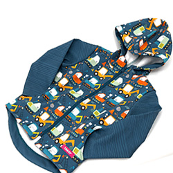 Hoe naai je een softshell kinderjas uit een paneel met een op stof gedrukt patroon